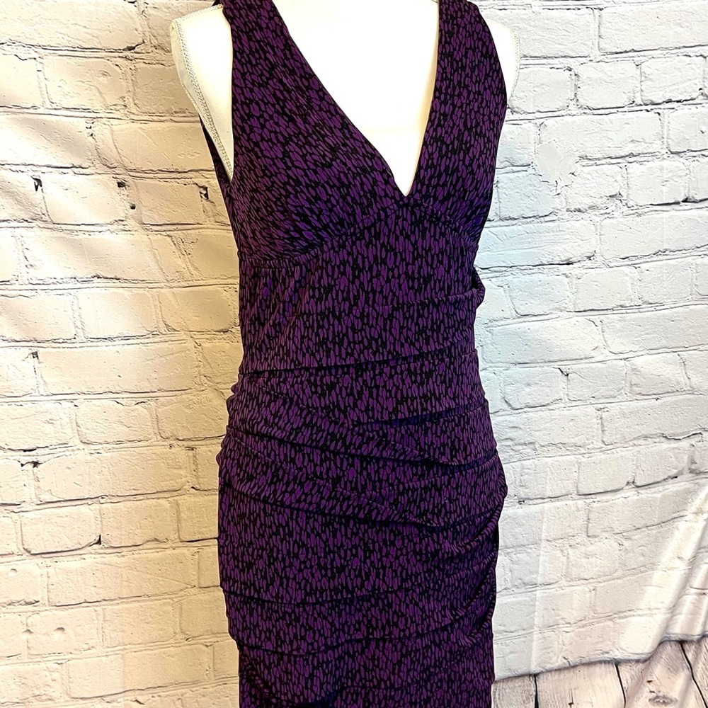 BCBG NWOT Purple and Black Fitted Dress